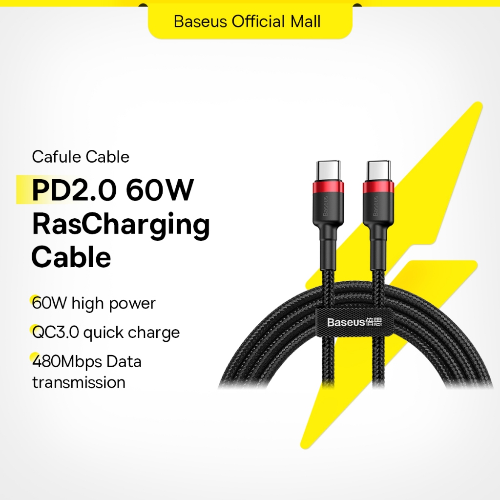 Cáp sạc nhanh Baseus cổng Type-C PD 60W