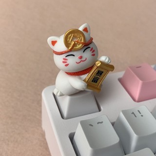 Keycap sáng tạo được cá nhân hóa cho bàn phím cơ Mũ chìa khóa hoạt hình mèo may mắn dễ thương