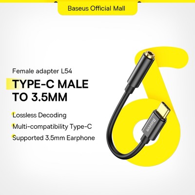 Dây cáp Baseus chuyển đổi đầu cắm type C sang cổng âm thanh 3.5mm