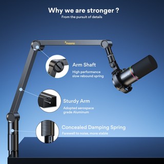 Maono BA91 Micro Boom Arm Stand Micrô treo Boom Scissor Arm Stand cho Podcast chuyên nghiệp, Studio, Micro