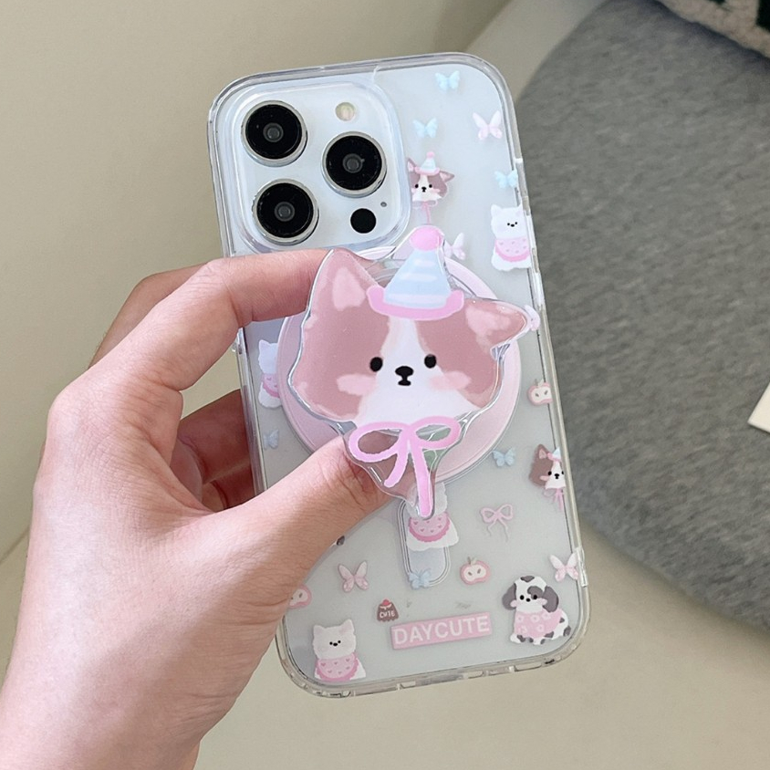 Dành Cho iphone Case 15 Pro Max 14 Pro Max 13 Pro Max 12 Pro Max Acrylic Nam Châm - Jumping puppy TPU Soft Case