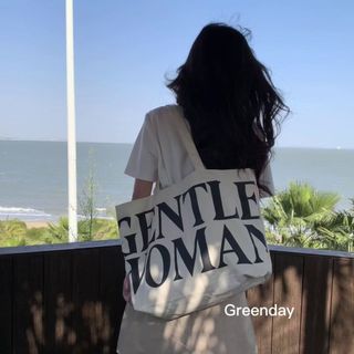 Túi Xách canvas Cỡ Lớn In Chữ Đơn Giản Phong Cách Hàn Quốc