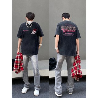 Pear DODO Thương hiệu địa phương Mỹ in chữ màu hồng 100% cotton nguyên chất Áo thun nam tay ngắn mùa hè 240403