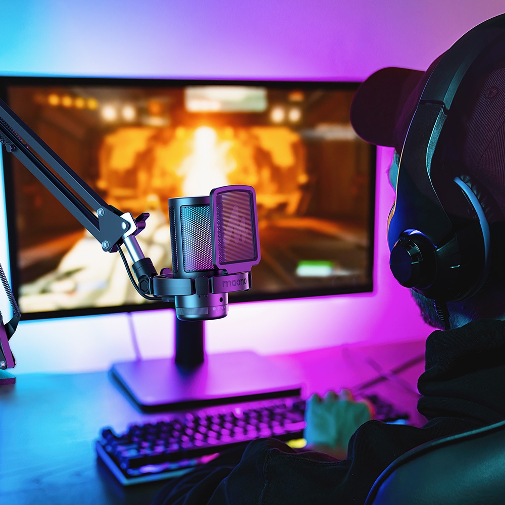 Micro thu âm MAONO DGM20 RGB USB Condenser với độ điều chỉnh lớn/chức năng thiết lập phần mềm cho PC/game/livestream | BigBuy360 - bigbuy360.vn