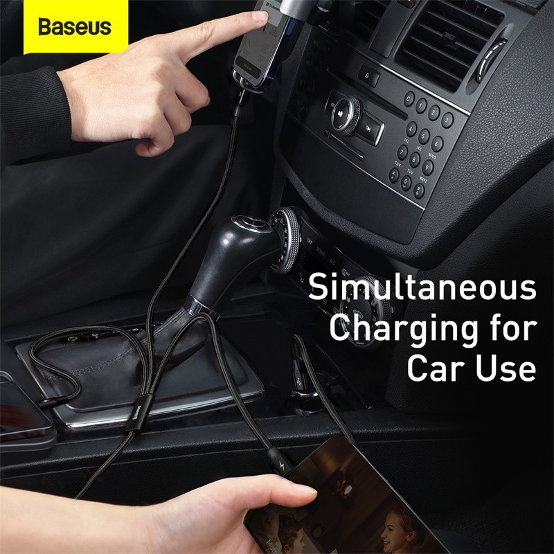 Cáp dữ liệu sạc nhanh Baseus 3 trong 1 USB Type C 20W PD Type-C sang C + L + C | BigBuy360 - bigbuy360.vn