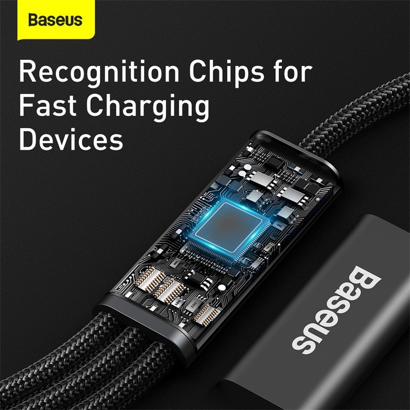Cáp dữ liệu sạc nhanh Baseus 3 trong 1 USB Type C 20W PD Type-C sang C + L + C | BigBuy360 - bigbuy360.vn