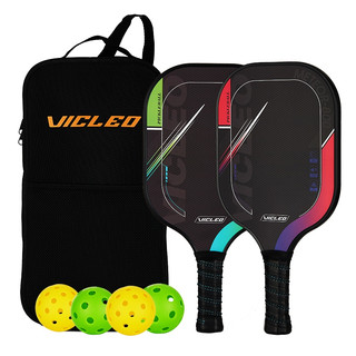 Mái chèo Tennis bãi biển Kawasaki VICLEO Pickleball METEOR 800 PRO (2 vợt + 4 quả bóng + 1 túi đựng vợt) Carbon + PP Thích hợp cho câu lạc bộ và chuyên gia