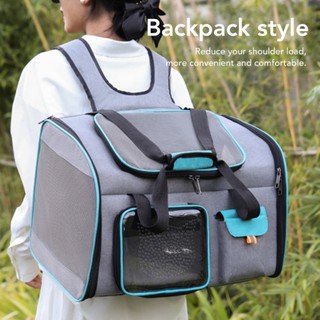 PHIPHI Túi đựng thú cưng Lưới thoáng khí Ba lô mèo di động dung tích lớn Dễ dàng làm sạch chó ngoài trời