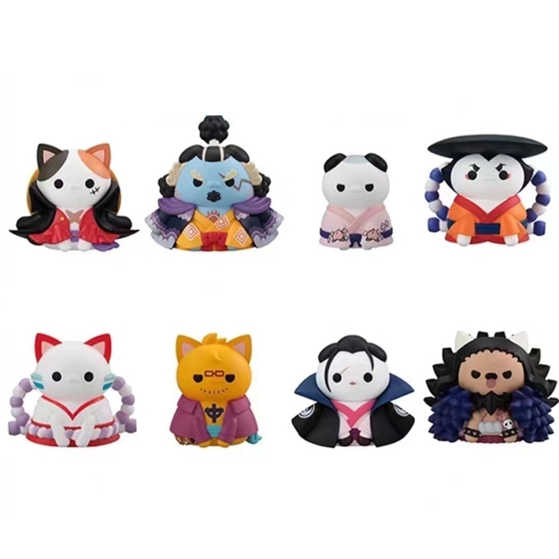 8 Cái / bộ 4cm Anime One Piece Hình Ninja Cat Jinbe Kozuki Oden Kaido Yamato Kozuki Momonosuke Q Phi