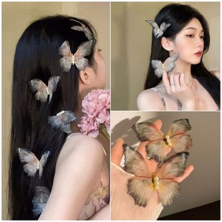 Hai Lớp Gạc Bướm Kẹp Tóc Mori Phong Cách Kẹp Bên Kẹp Tóc Mũ Đội Đầu Phụ Kiện Tóc Cảm Giác Cao Cấp