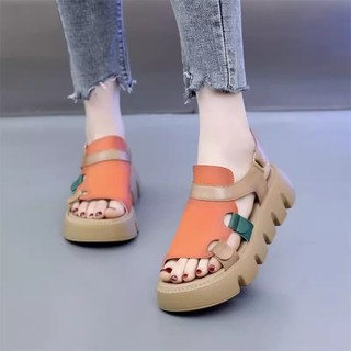 MOON dép sandal nữ giày sandal nữ dép đế cao thời trang Êm ái Chất liệu tốt Linh hoạt Cổ điển FDL24408TI 14Z240403