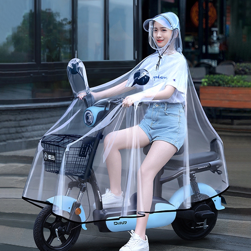 Áo mưa xe máy - áo mưa trong suốt mẹ và bé chất lượng cao, vành đôi, chống thấm nước