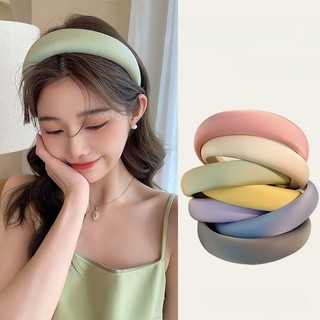 Phiên Bản Hàn Quốc Phong Cách Mới Nhẹ Nhàng Màu Kẹo Tăng Chiều Cao Băng Đô Rửa Mặt Bọt Biển Dopamine Băng Đô Cao