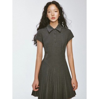 Đầm cổ polo sọc xếp li