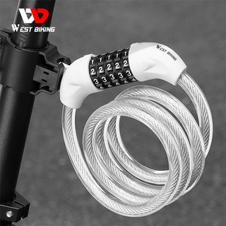 WEST BIKING Khóa mật khẩu chống trộm Khóa cáp thép Di động leo núi Xe đạp đường trường Đi xe đạp Khóa xe đạp