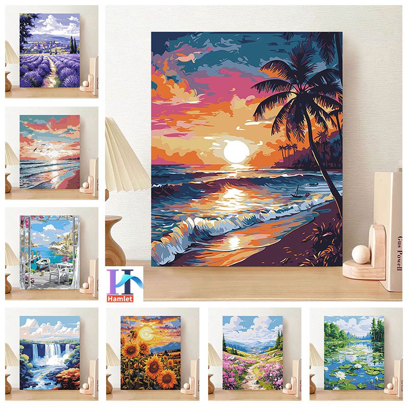 Hamlet 【30*40cm】phong cảnh/Tranh sơn dầu số hóa /Tranh Số Hoá / tranh tô màu theo số/ Quà tặng tự là