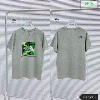 The NorthFace Mới Unisex Thời Trang Đơn Giản Đa Năng Cotton Cổ Tròn Tay Ngắn
