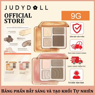 Judydoll Highlight & Contour Palette 9g-Bảng phấn bắt sáng và tạo khối Tự nhiên Lâu trôi Chống nước