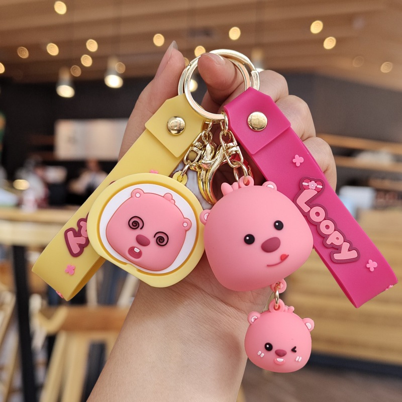 Coffeejoy Mới Ruby Beaver Búp Bê Mặt Dây Chuyền Dễ Thương Loopy Móc Khóa Xe Móc Khóa Quà Tặng Móc Kh