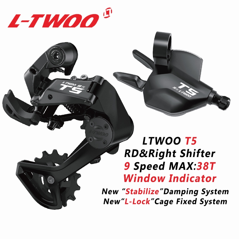 Ltwoo T5 9 Tốc Độ Groupset Kích Hoạt Sang Số Giảm Chấn RD Lồng Ngắn Cho Xe Đạp MTB Phần