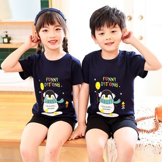 Áo thun cotton 80-150 cm tay ngắn in hình dễ thương phong cách hàn quốc thờI trang mùa hè cho bé