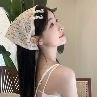 Phiên bản Hàn Quốc Khăn trùm đầu tam giác ren tươi dành cho nữ Băng đô ngọt ngào