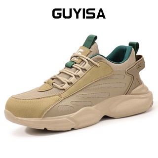 Guyisa Giày An Toàn Mũi Thép Chống Đập Chống Xuyên Thoáng Khí Nhẹ Màu Nâu CN37-46 1157BN