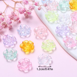 Bộ 50 Hạt Hoa Trong Suốt Hạt Acrylic Cho DIY Trang Sức Làm Phát Hiện
