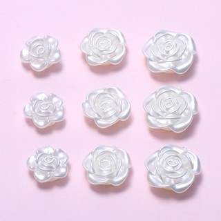 12mm 14mm 16mm 50 Chiếc Hạt Hoa Trắng Hạt Acrylic Để Làm Đồ Trang Sức