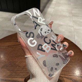 【Matte acrylic hard case/Panda】Ốp lưng compatible for iPhone 15 14 13 pro max case