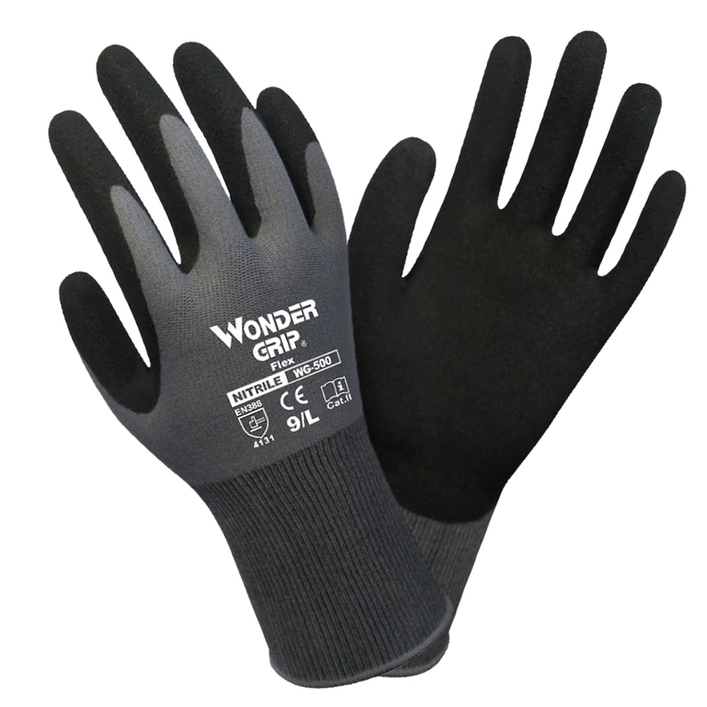 Găng tay Wonder Grip EN388 Găng tay Nylon Nitrile chống dầu làm việc linh hoạt S / M / L / XL
