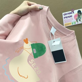 Áo phông nữ màu hồng local brand chính hãng áo thun cổ tròn tay lỡ unisex 100% cotton SALMO A2502 