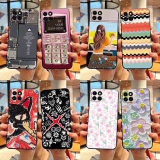 Ốp lưng Infinix Smart 6 HD X6512 Ốp điện thoại thời trang họa tiết đen mờ silicon mềm thạch vỏ Infinix Smart6 HD