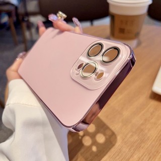 Ốp Điện Thoại Mạ PC Tương Thích Cho iPhone 15 14 11 13 12 Pro Max 14Plus Vỏ Bảo Vệ Ống Kính Kính