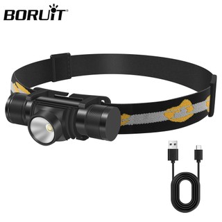  Boruit D10 Đèn Pha LED Công Suất Cao Chống Thấm Nước Đèn Pha Type-C Sạc 18650 Đầu Đèn Pin Cắm Trại Câu Cá Ngoài Trời Đèn Lồng 