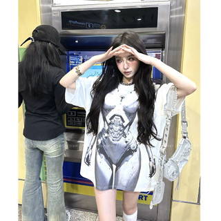 QADCOL Hot Bangkok lady dáng rộng thiết kế màu trắng áo thun ngắn tay cỡ lớn dành cho nữ 20240406