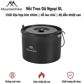 Nồi treo dã ngoại,mountainhiker,Nồi treo nhôm 8L,nồi lớn dã ngoại du lịch, cắm trại - SZK716