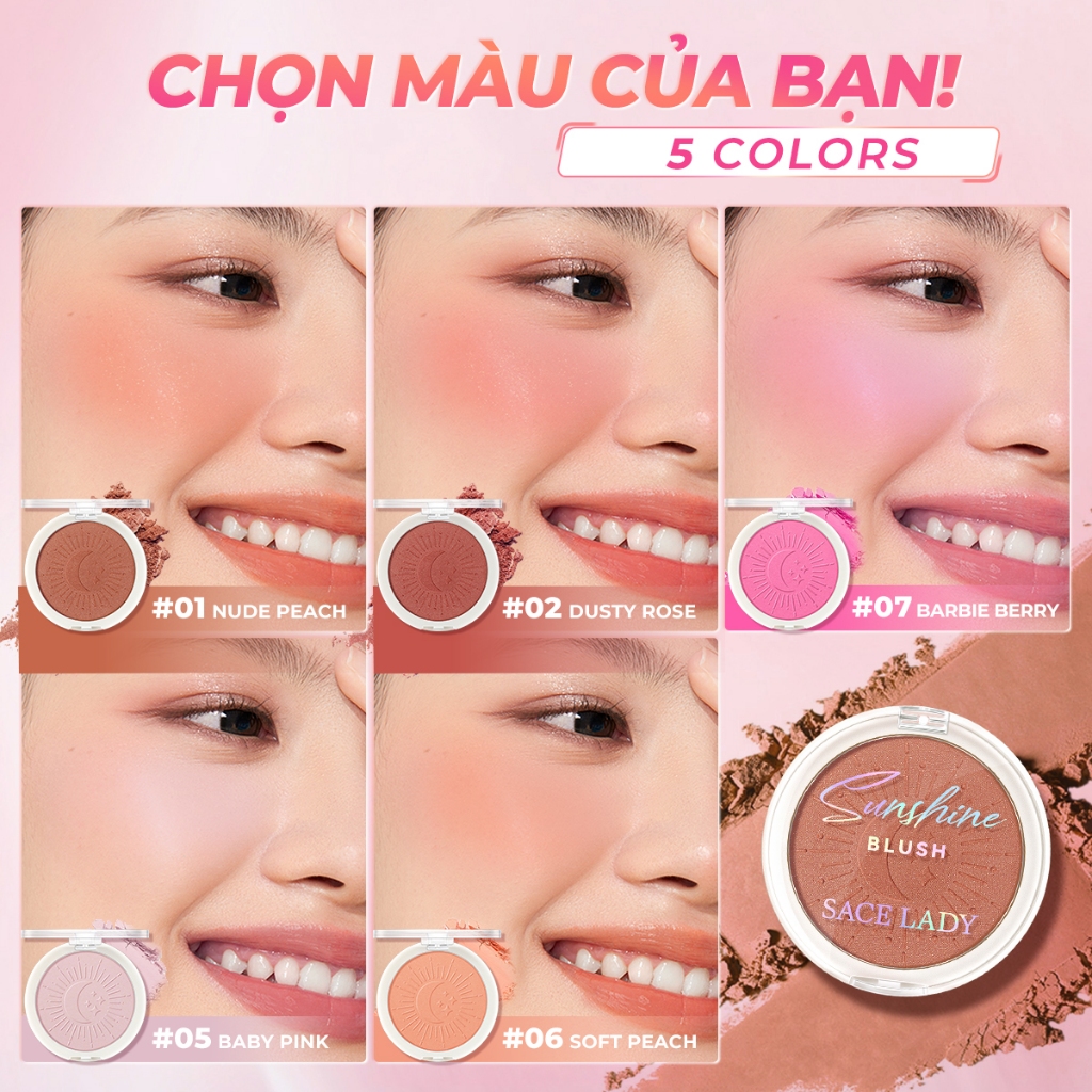 [Mua 2 cái giá 99k ]Phấn má SACE LADY mỏng mịn chống thấm nước trang điểm mặt 6g | BigBuy360 - bigbuy360.vn