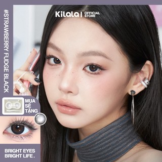 Kính áp tròng Kilala màu đen Strawberry Fudge Black lens cận 6 tháng DIA 14.0mm có độ (0-8) 1 cặp