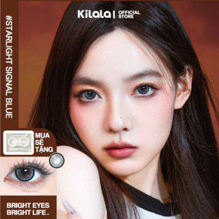 Kính áp tròng Kilala màu lam Starlight Signal Blue lens cận 6 tháng DIA 14.5mm có độ (0-8) 1 cặp