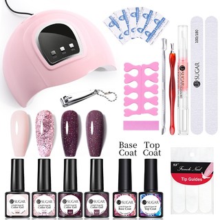 UR SUGAR Combo máy hơ 4 sơn gel thạch+ base top làm nail tại nhà dụng cụ làm móng