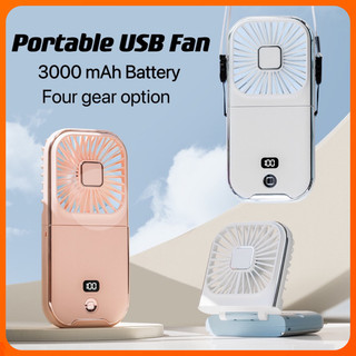 Hailicare Quạt Cổ Di Động Quạt Mini Quạt Gấp Cầm Tay Màn Hình LED Quạt Sạc USB Quạt Thể Thao Với 4 Tốc Độ