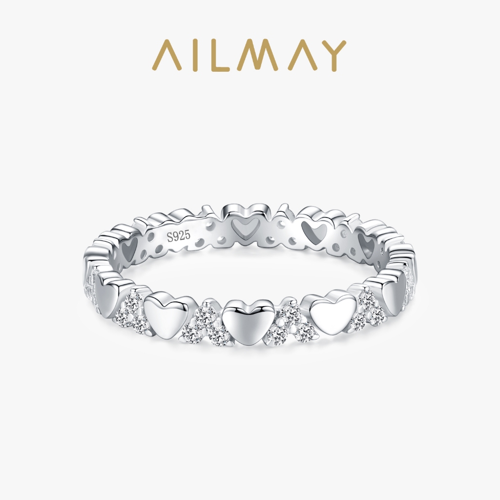 Nhẫn hình trái tim bạc Ailmay 925 phù hợp làm món quà trang sức cho bạn gái