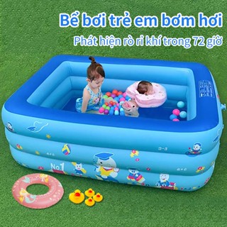 Bể bơi cho bé phao hồ bơi cho bé gấp gọn bể bơi mini cho bé sơ sinh chống trượt to cát gia đình ngoài trời bể bơi cho trẻ em 1,3m 1,5m 3 tầng chữ nhật giá rẻ