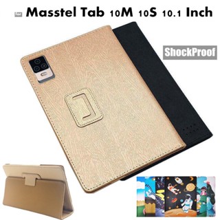 Cho Masstel Tab 10M 10 M 10S 10.1 Inch Họa Tiết Lụa Bao Lật Có Thể Gập Lại Đứng Bảo Vệ Toàn Thân