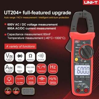 Uni-t UT204 Plus Đồng hồ đo kẹp kỹ thuật số Máy kiểm tra dòng điện True RMS Auto Range Resistance Continutity Multimeter Test UT204 + Mới.