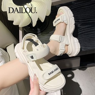 DAILOU Dép sandal nữ dép quai hậu nữ Đế Dày 2024 NEW thoải mái mềm mại dép đế cao Đàn hồi Thoải mái Dễ dàng phối đồ Điệu đà B98G0J2 8Z240222