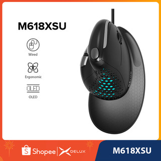 Delux m618xsu seeker rgb ergonomic dọc chuột có dây chuột trackball chuột có thể tháo rời mặt sau cho comper mac