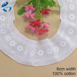 6cm Rộng 100% cotton Ren Cạnh Thêu Ren diy trims mini Đầm Ren Ruy Băng Quần Áo Phụ Kiện 4228