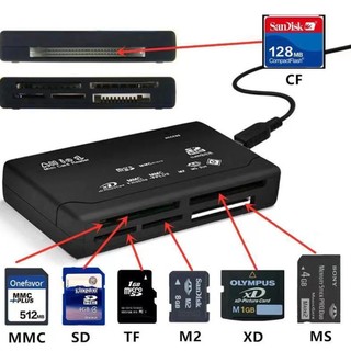 Đầu đọc thẻ nhớ tf cf sd sdhc mmc ms xd cổng usb 2.0